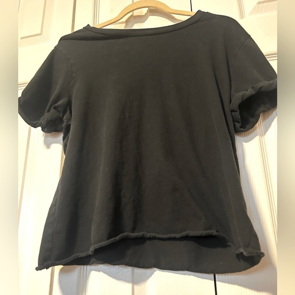 🖤 Wild Fable Cropped Raw Hem Tee Size L - Picture 1 of 7